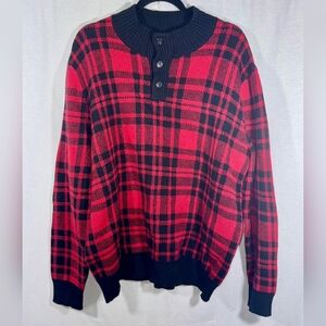 MEN'S Lands End  Tartan Plaid sweater size XL